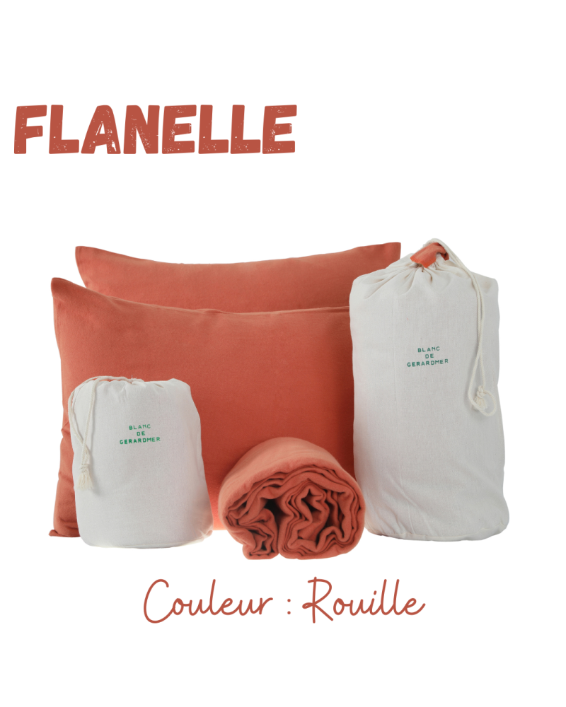 Drap housse en flanelle - Beige - 140x190 cm - Flanelle/Coton